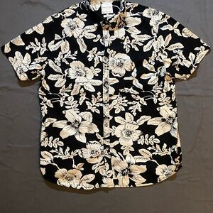 Denim & Flower Black and White Floral Shirt